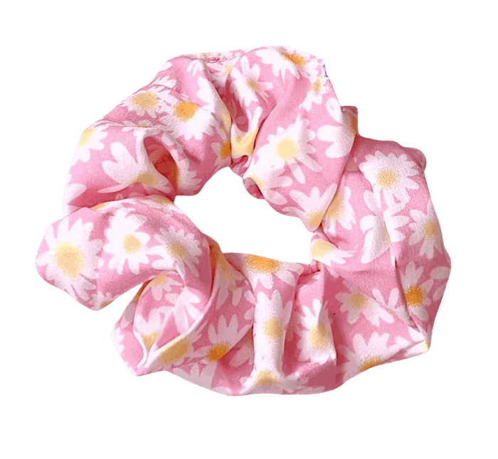 Scrunchie Bleik Blóma pink floral hair accessory for daily stylish look