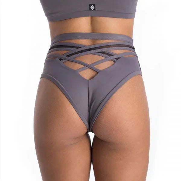 Short Poledancerka X High Leg Bottom Grey GRIS - VIVE POLE