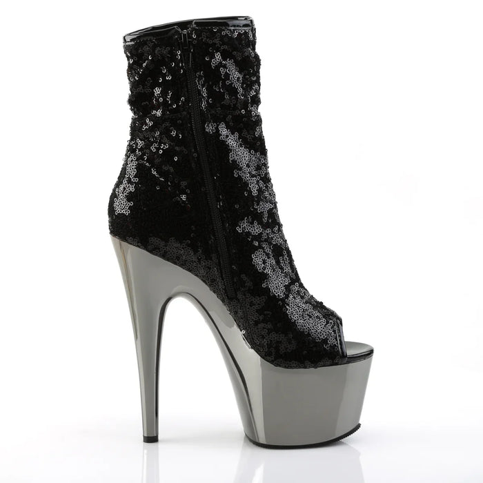 Tacones Pleaser ADORE-1008SQ Negro Sequins Dark