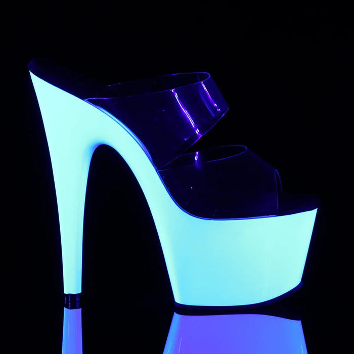 Tacones Pleaser ADORE-702UV Transparente Neon Blanco