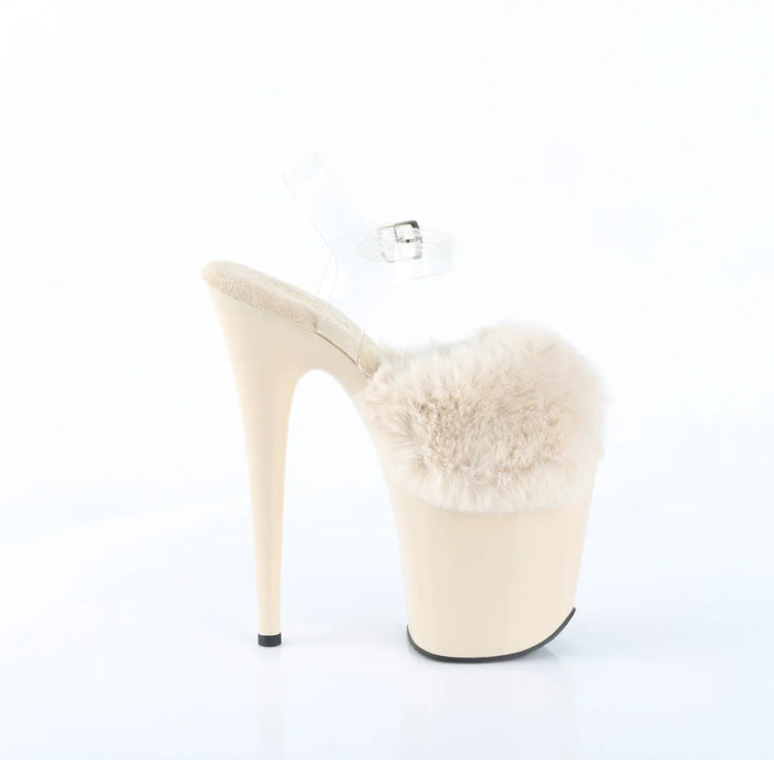 Tacones Pleaser FLAMINGO-808FUR Crema Faux Fur