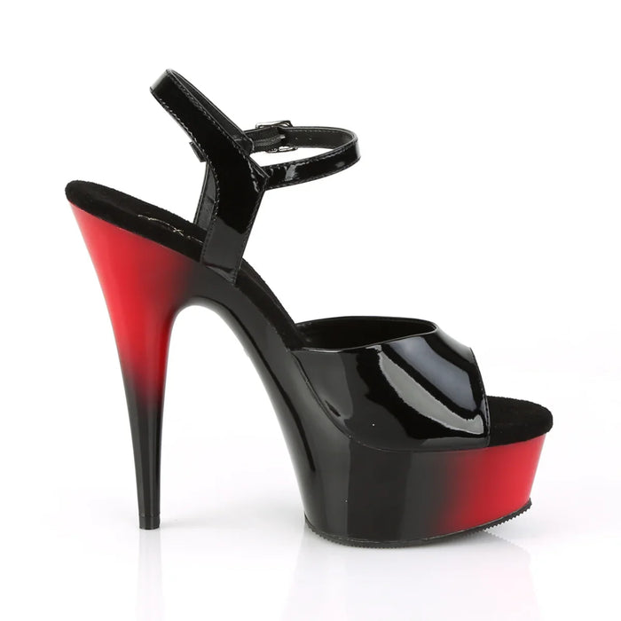 Zapatos Pole Dance Pleaser DELIGHT-609BR - ROJO NEGRO BRILLANTE