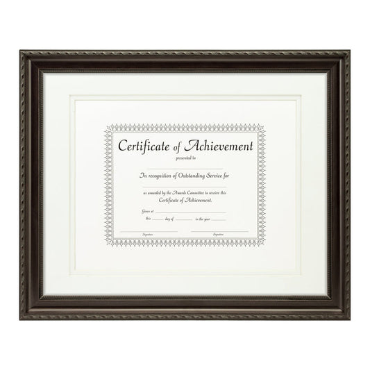 Annesbury Dark Walnut Document Frame – White/White Mat