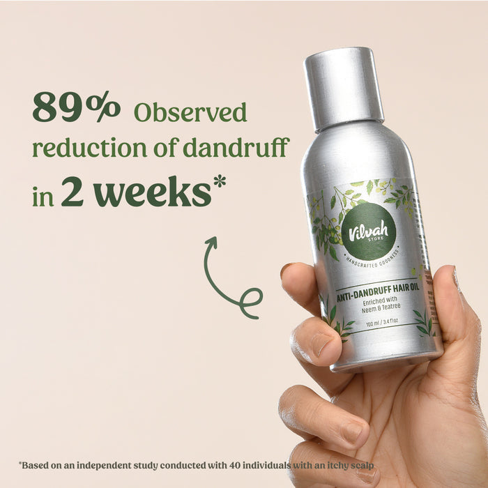 Vilvah's anti-dandruff hair oil usage