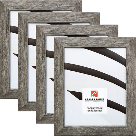 Bauhaus 125 1.25", Barnwood Gray Picture Frames - 4 Piece Set