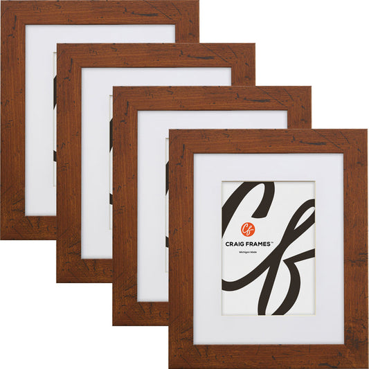 Bauhaus 125 1.25", Matted Dark Walnut Picture Frame - 4 Piece Set