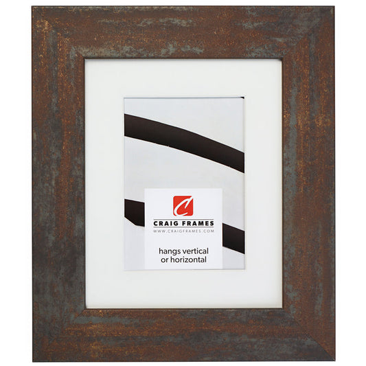 Bauhaus 200 2", Weathered Steel Matted Picture Frame