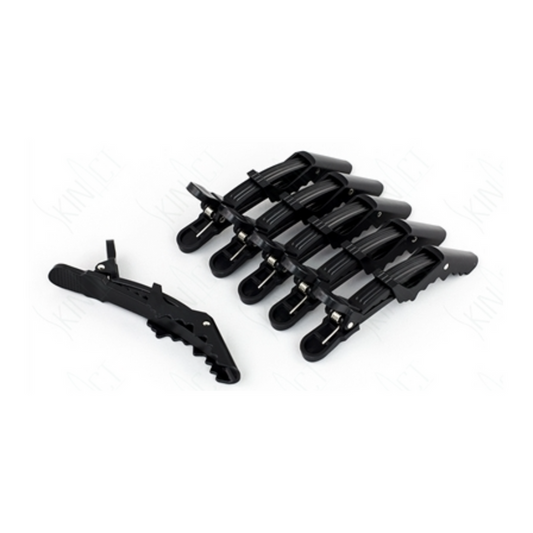 Black Comfort Grip Alligator Clips 6 Pack