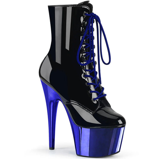 Botas Pole Dance PLEASER ADORE - AZUL CROMADO