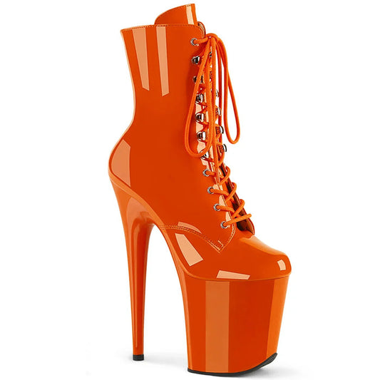 Botas Pole Dance PLEASER FLAMINGO 1020 - NARANJA CHAROL