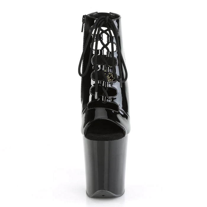 Botas Pole Dance PLEASER FLAMINGO 800-20 NEGRO CHAROL 24/48 HRS