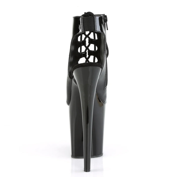Botas Pole Dance PLEASER FLAMINGO 800-20 NEGRO CHAROL 24/48 HRS
