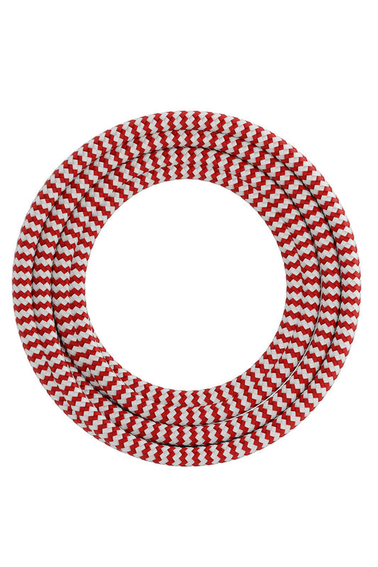 Calex Creations Fabric cable - Red/White - 3meter