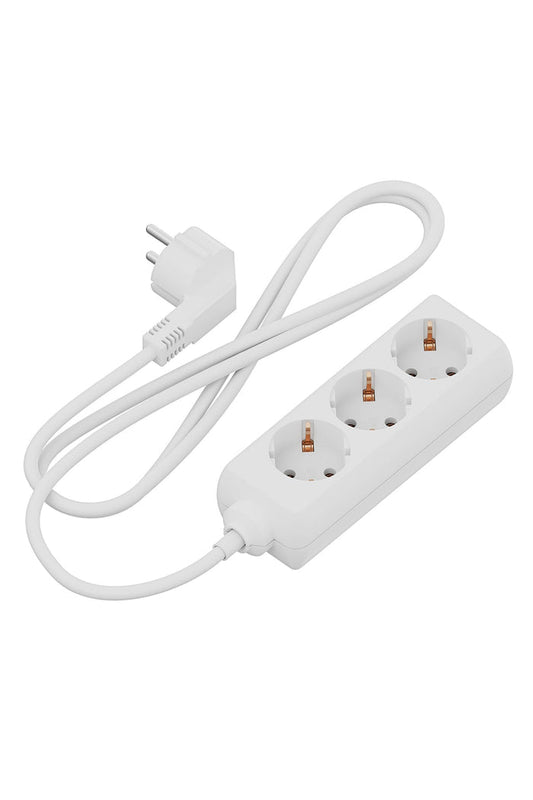 Calex Receptacle - 3-way - White - 1.4m cable