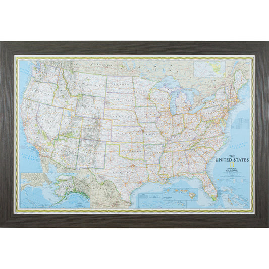Classic United States Push Pin Map – Bauhaus 200 Gray Oak