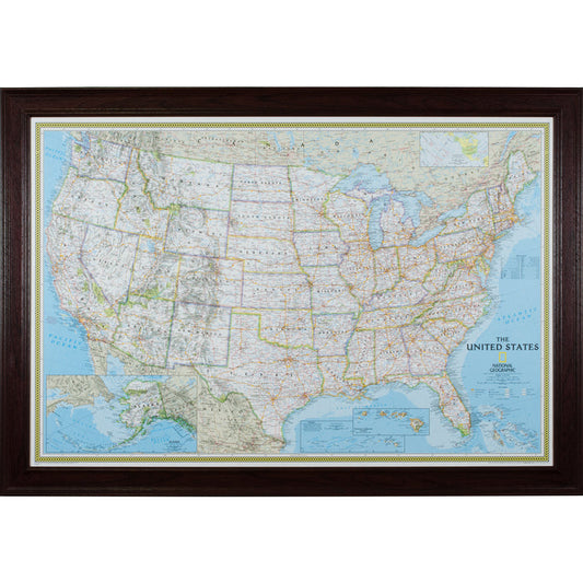 Classic United States Push Pin Map – Revival Mahogany