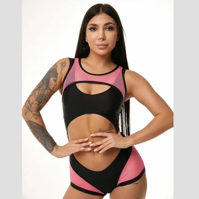 Jumpsuite Polerina Wear Negro Rosa