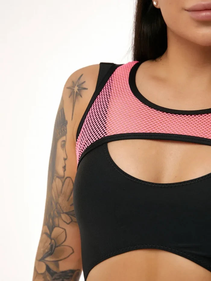 Jumpsuite Polerina Wear Negro Rosa