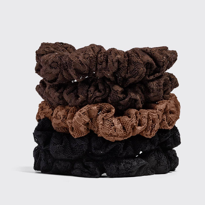 Kitsch Ruched Lace Scrunchies 5 pcs Set