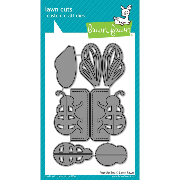 Lawn Cuts - Custom Craft Die Pop-Up - Bee. Dies are perfect for cards, scrapbooks, journals, gift cards, bookmarks and more. Simply cut the shapes and decorate in your favorite way. Available at Embellish Away located in Bowmanville Ontario Canada.
