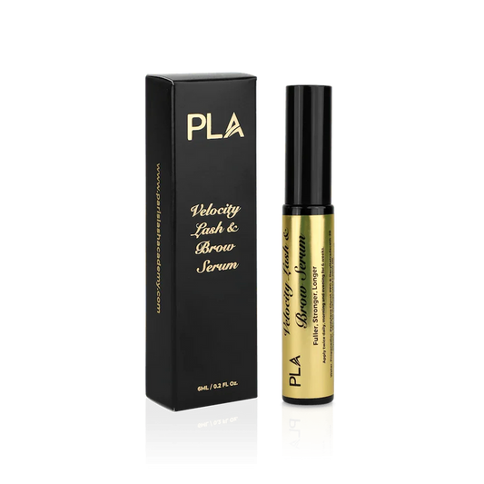 Velocity Lash & Brow Serum from PLApro: 6 mL (front view of bottle and box)