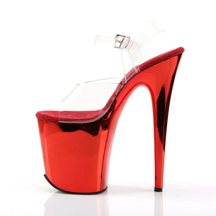 Sandalias Pleaser Flamingo-808 Cromadas Rojo 24/48 HRS