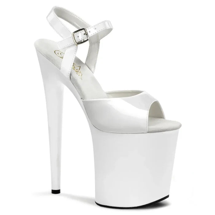 Sandalias Pole Dance Pleaser Flamingo-809 – Blanco Charol