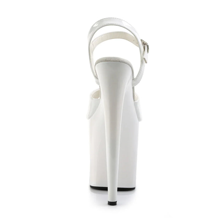 Sandalias Pole Dance Pleaser Flamingo-809 – Blanco Charol