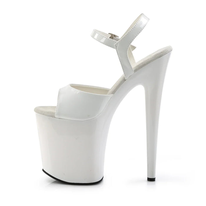 Sandalias Pole Dance Pleaser Flamingo-809 – Blanco Charol