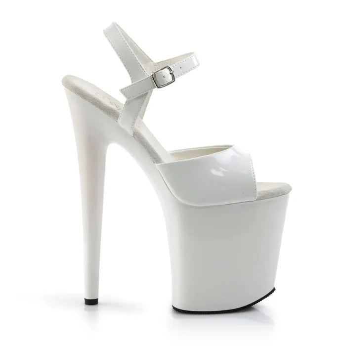 Sandalias Pole Dance Pleaser Flamingo-809 – Blanco Charol
