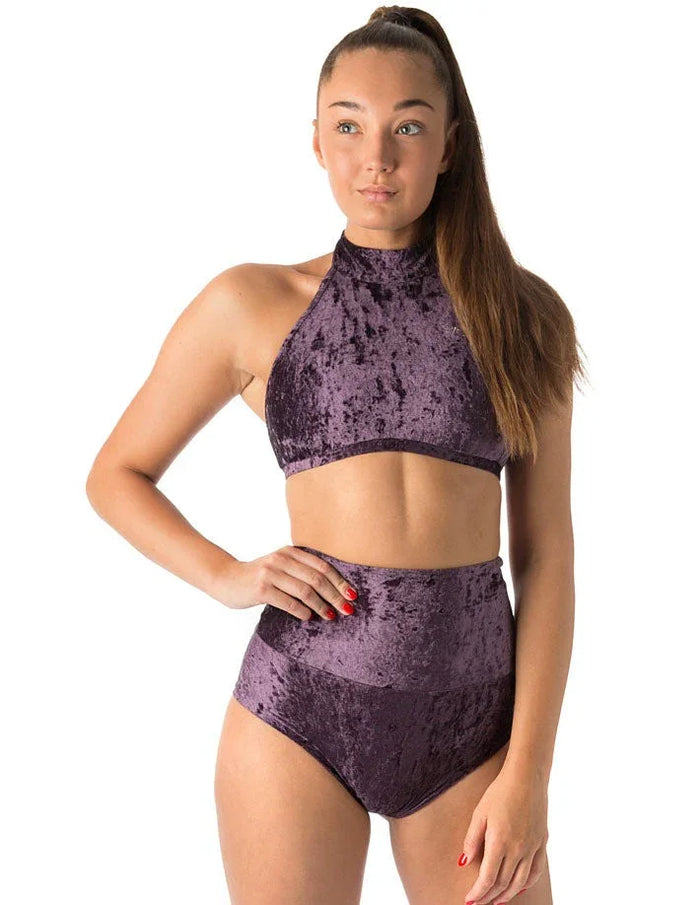 Shorts de cintura alta Betty Velvet Dragonfly