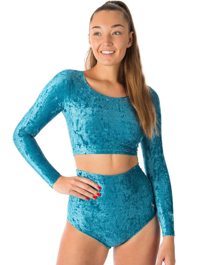 Shorts de cintura alta Betty Velvet Dragonfly