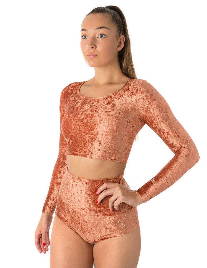 Shorts de cintura alta Betty Velvet Dragonfly