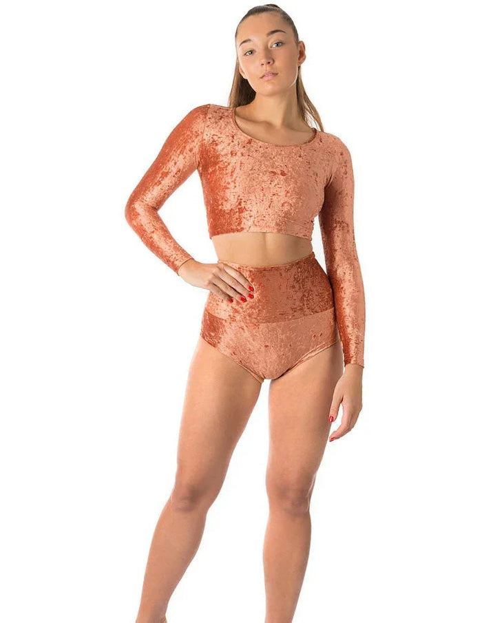 Shorts de cintura alta Betty Velvet Dragonfly
