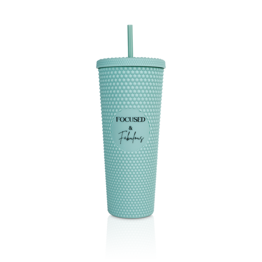 Studded Mint Focused & Fabulous Tumbler (FINAL SALE)
