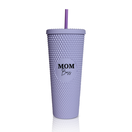 Studded Purple Mom Boss Tumbler (FINAL SALE)