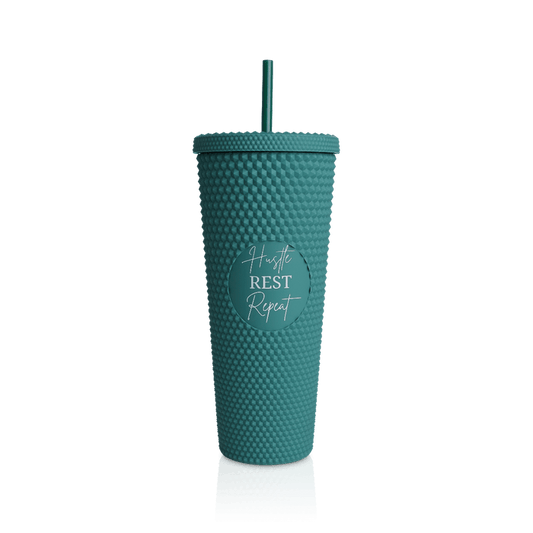 Studded Teal Green Hustle Tumbler (FINAL SALE)