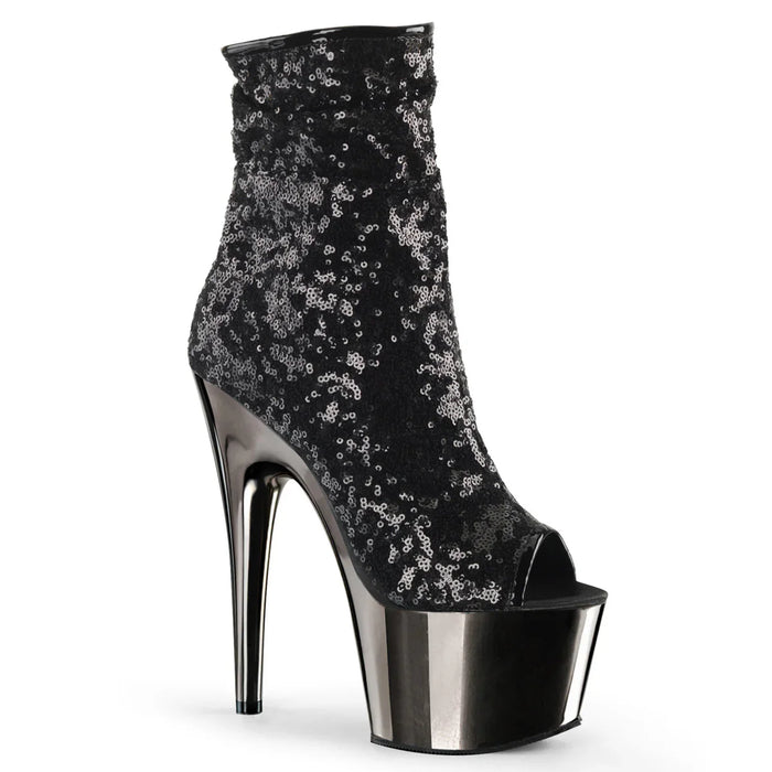 Tacones Pleaser ADORE-1008SQ Negro Sequins Dark