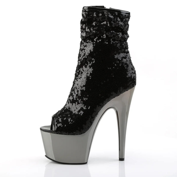 Tacones Pleaser ADORE-1008SQ Negro Sequins Dark