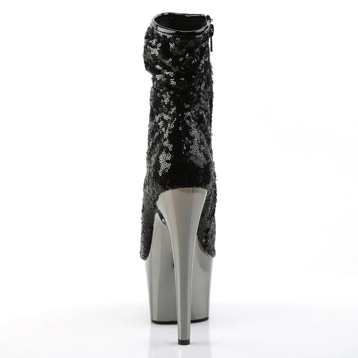 Tacones Pleaser ADORE-1008SQ Negro Sequins Dark