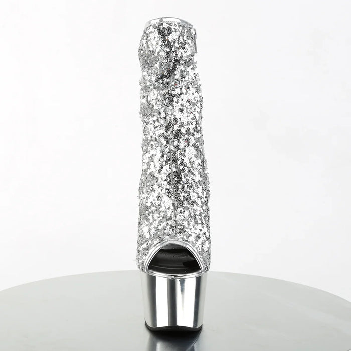 Tacones Pleaser ADORE-1008SQ Plata Sequins Cromo