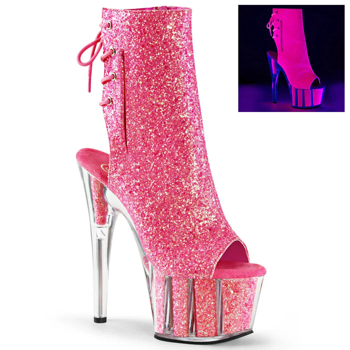 Tacones Pleaser ADORE-1018G Neon Rosa Purpurina