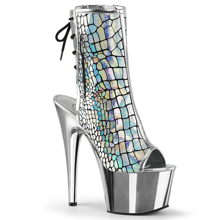 Tacones Pleaser ADORE-1018HG Plata Hologram Ostrich