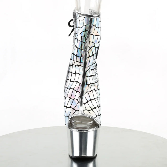 Tacones Pleaser ADORE-1018HG Plata Hologram Ostrich