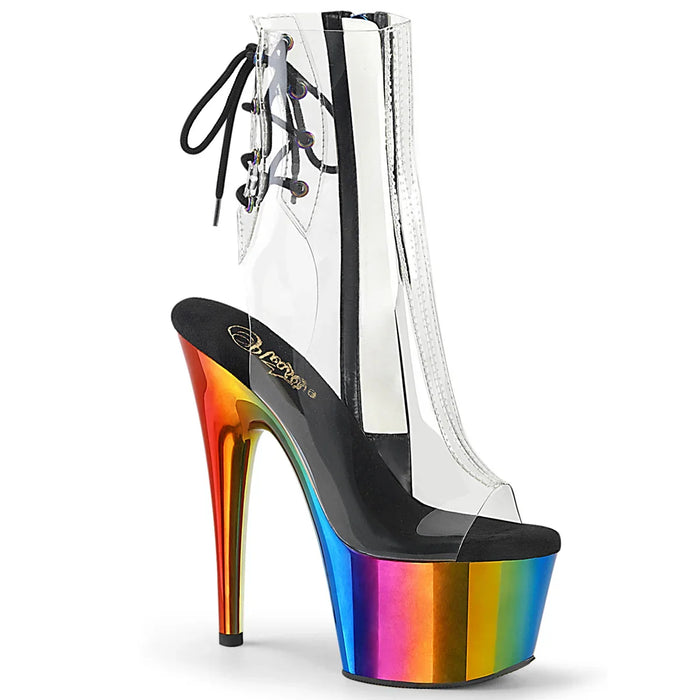 Tacones Pleaser ADORE-1018RC Transparente Rainbow Cromo