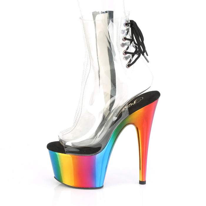 Tacones Pleaser ADORE-1018RC Transparente Rainbow Cromo