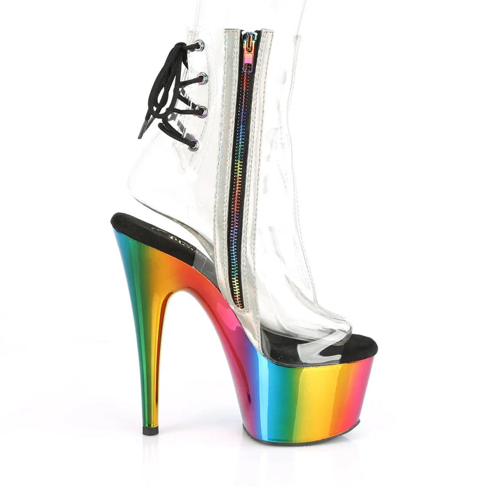 Tacones Pleaser ADORE-1018RC Transparente Rainbow Cromo