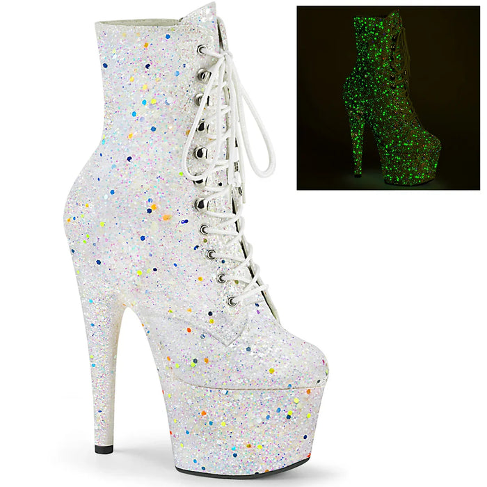 Tacones Pleaser ADORE-1020GDLG White Purpurina