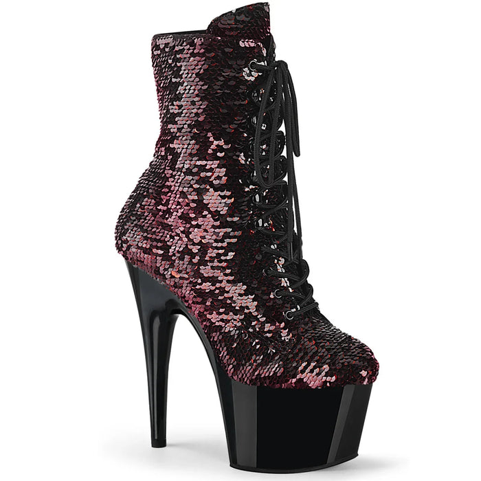 Tacones Pleaser ADORE-1020SQ Negro Rojo Flip