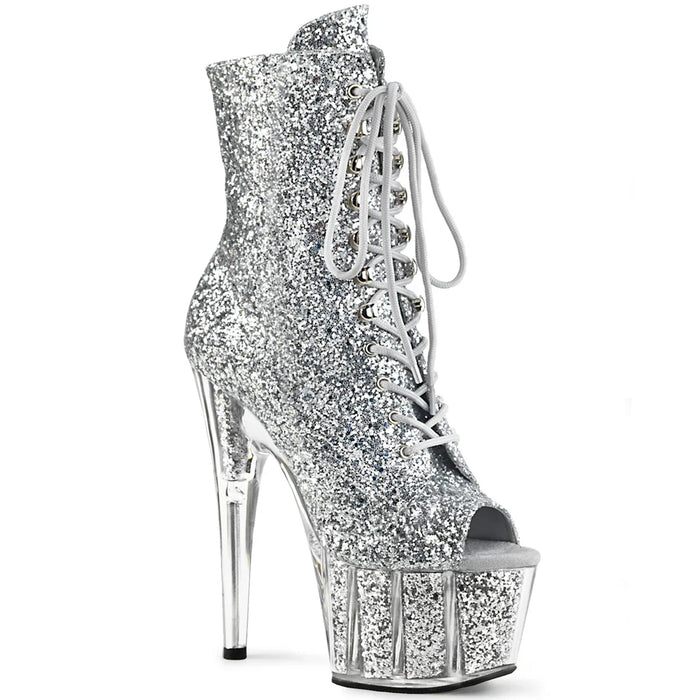 Tacones Pleaser ADORE-1021G Plata Purpurina Gliteer